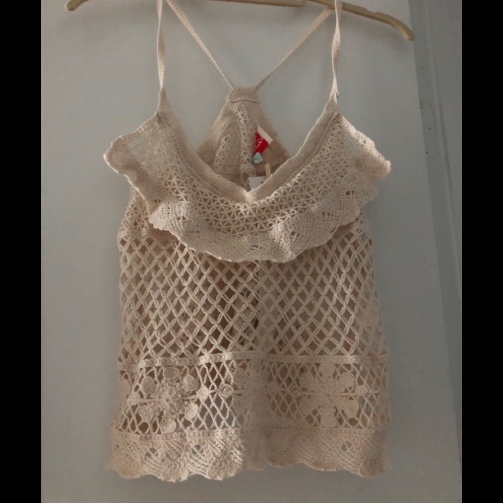 Women’s woven top natural color size S/M  NEW
